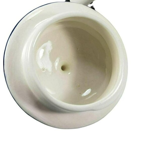 Droll Designs Teapot Tea‎ Pot With Lid Blue Flowers Floral Hand Painted - Picture 7 of 8